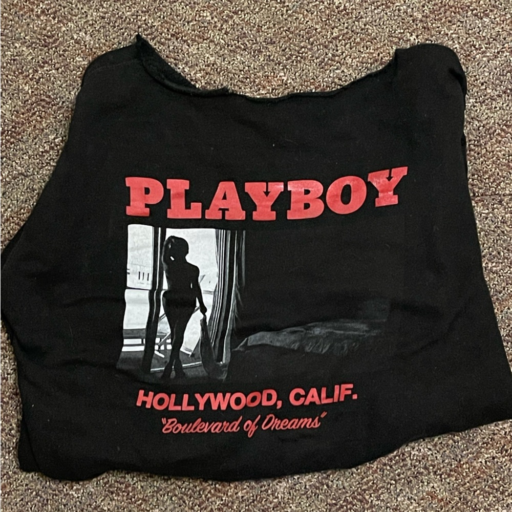 Homemade playboy crew neck (hood cut off)